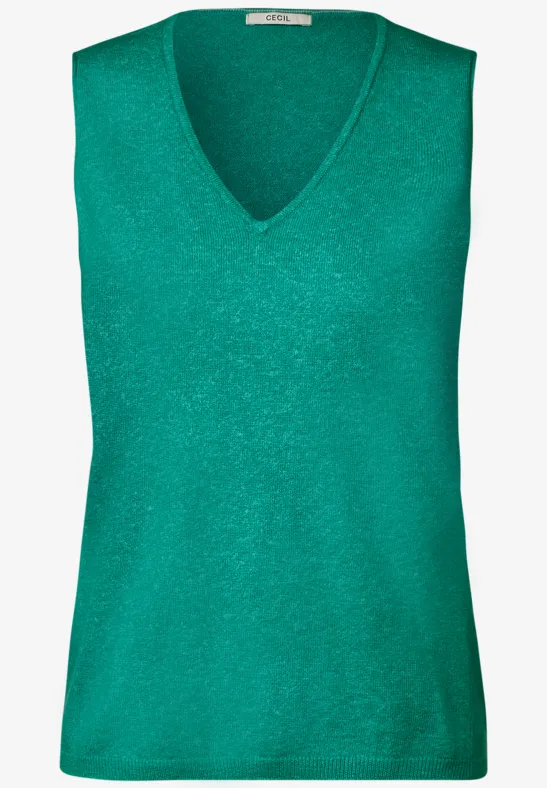 Pull débardeur douillet smaragd green melange
