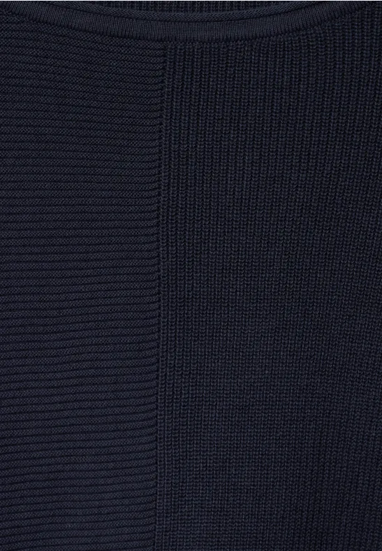 Trui met structuurmix deep blue