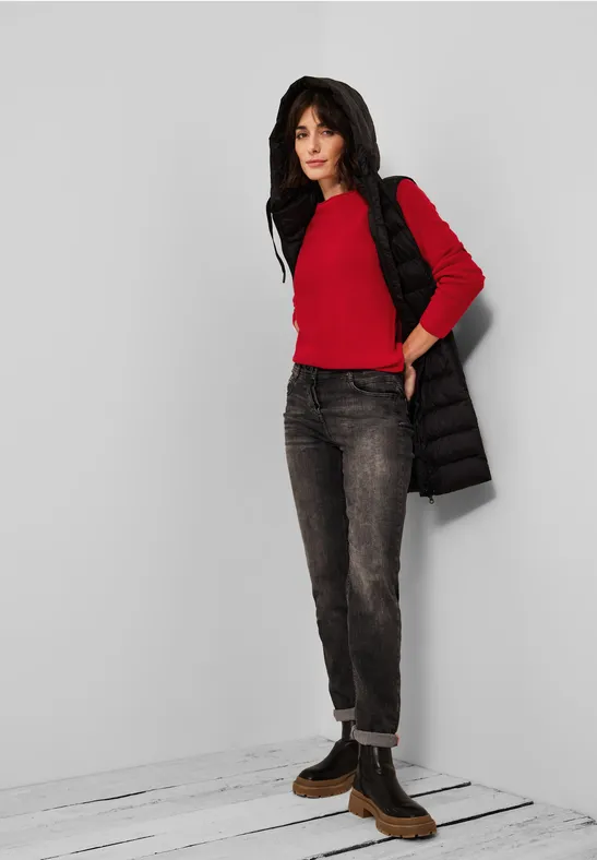 Strukturmix Pullover strong red