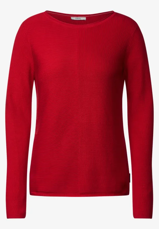 Strukturmix Pullover strong red