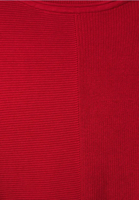 Strukturmix Pullover strong red