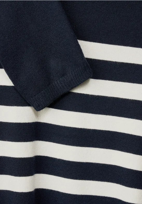 Trui met zeer ruime kraag deep blue