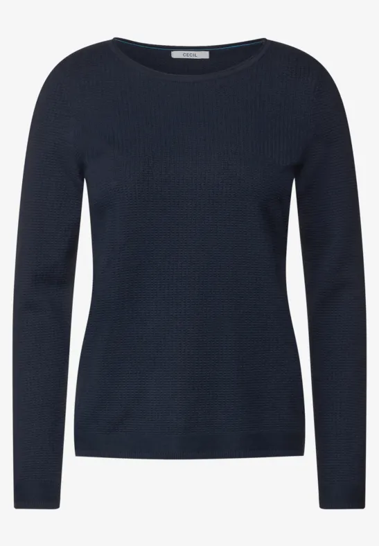 Pull-over basique avec structure deep blue