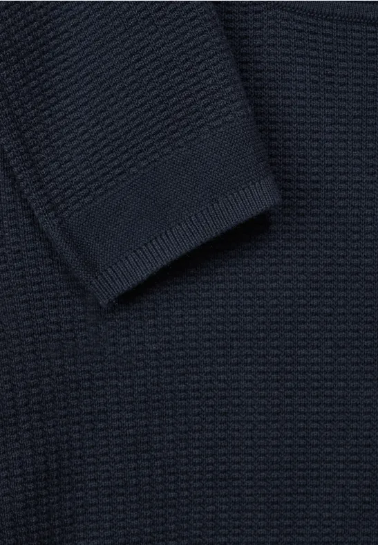 Pull-over basique avec structure deep blue