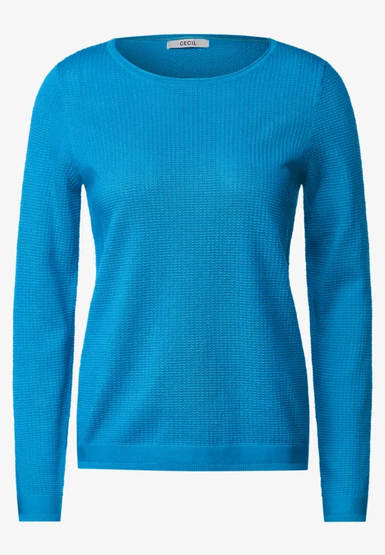 Basic trui met structuur club blue
