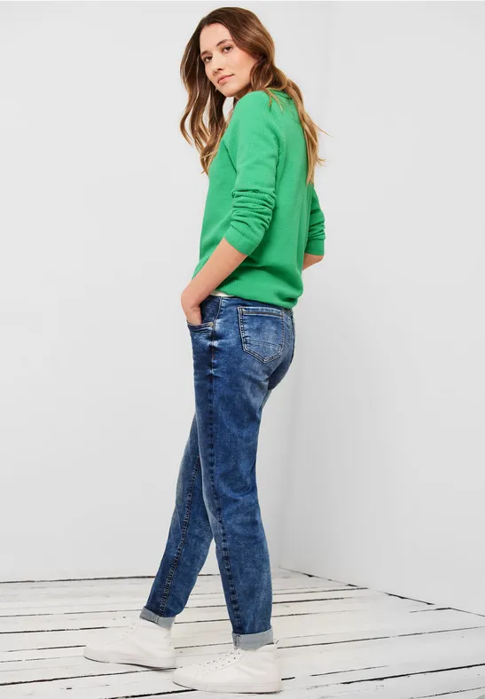 Basic trui met structuur smash green