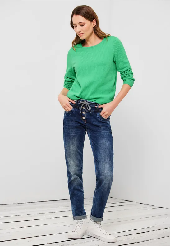 Basic trui met structuur smash green