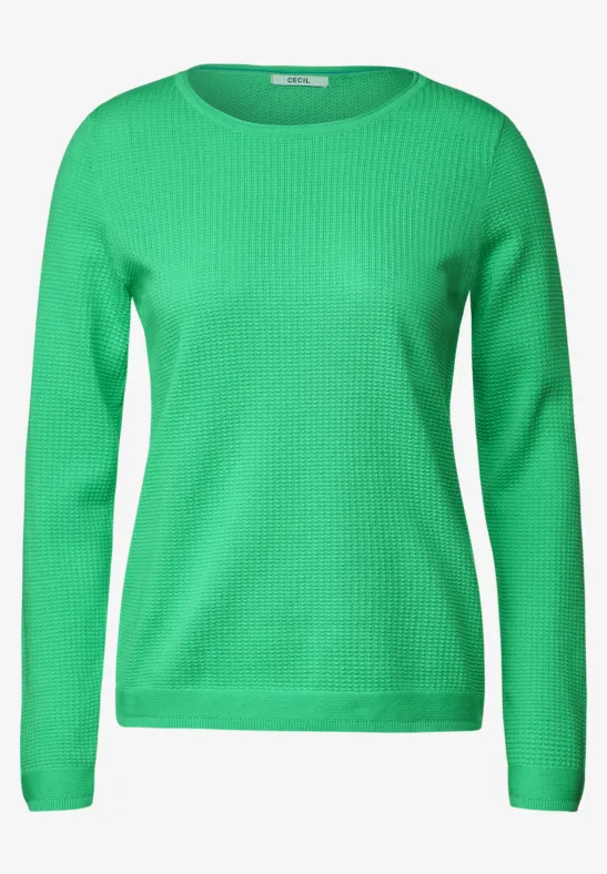 Basic trui met structuur smash green