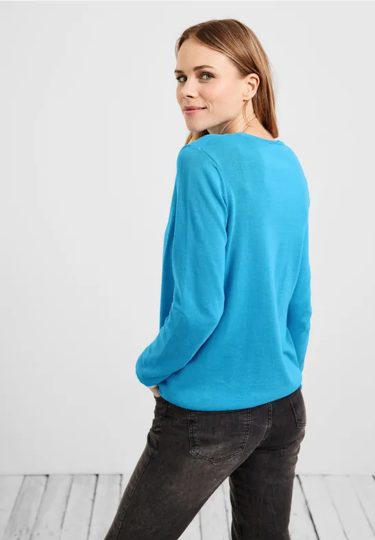 Trui met V-hals club blue