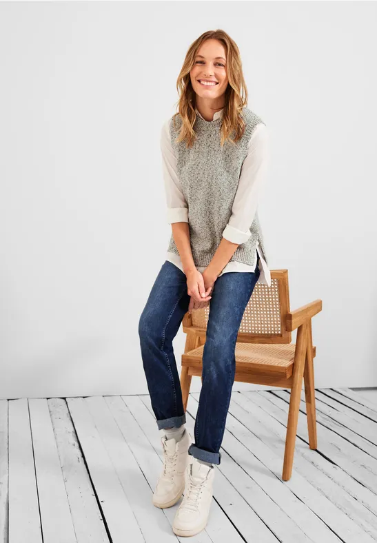 Débardeur en tricot almond beige melange