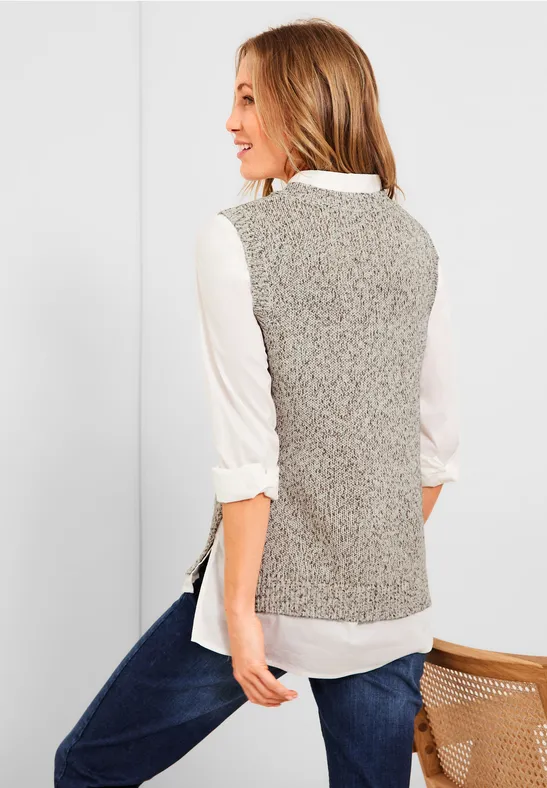 Débardeur en tricot almond beige melange