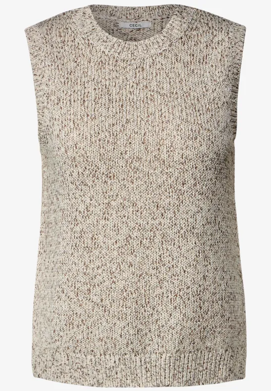 Débardeur en tricot almond beige melange