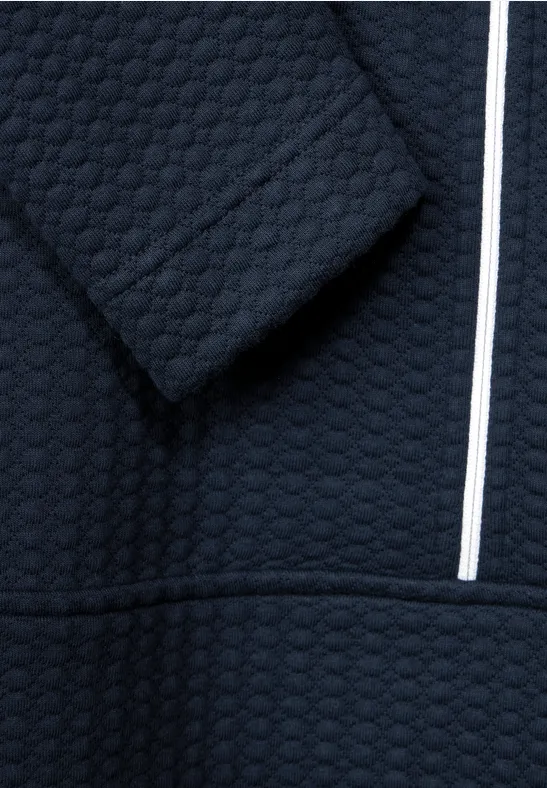 Sweatshirt met troyer en rits deep blue