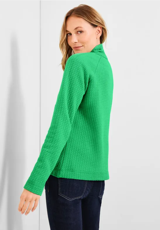 Sweatshirt met troyer en rits smash green