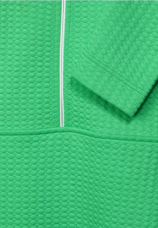 Sweatshirt met troyer en rits smash green