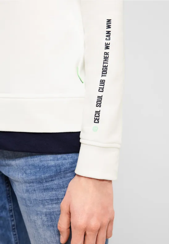 Sweatshirt met wording vanilla white
