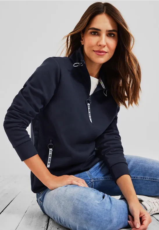 Pull-over troyer avec fermeture éclair deep blue