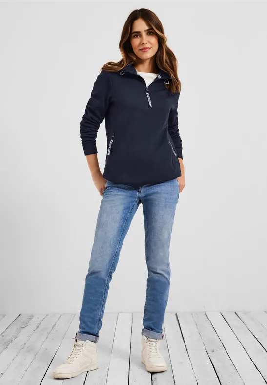 Pull-over troyer avec fermeture éclair deep blue