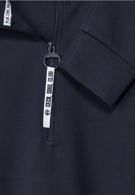 Pull-over troyer avec fermeture éclair deep blue