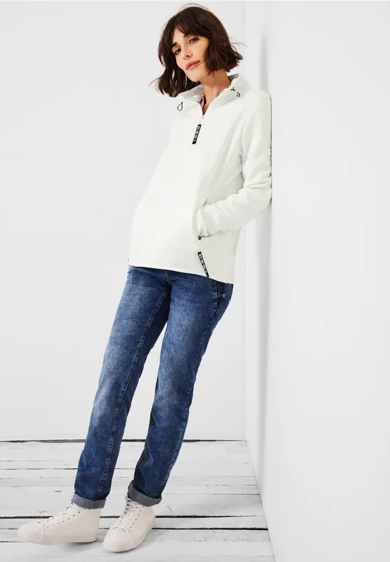 Troyer Pullover mit Zipper vanilla white