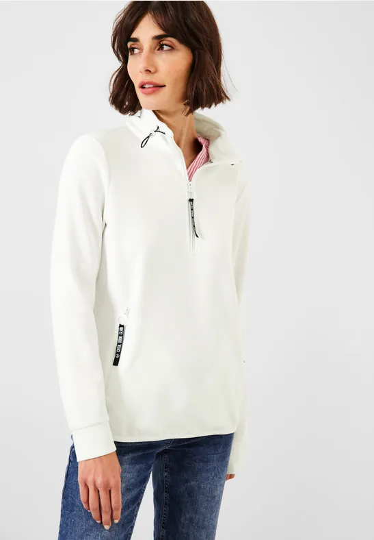 Troyer Pullover mit Zipper vanilla white
