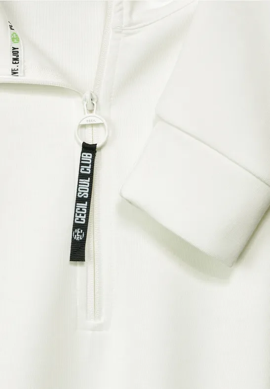 Troyer Pullover mit Zipper vanilla white