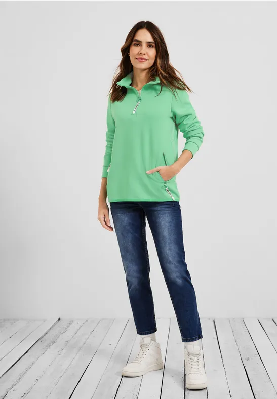 Troyer Pullover mit Zipper smash green