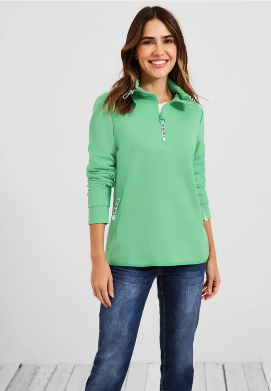 Troyer Pullover mit Zipper smash green