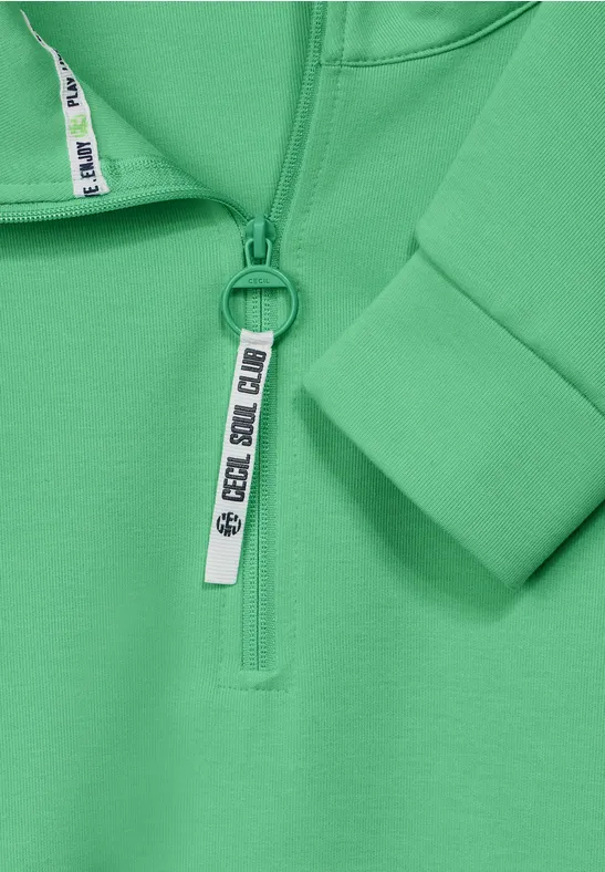 Troyer Pullover mit Zipper smash green