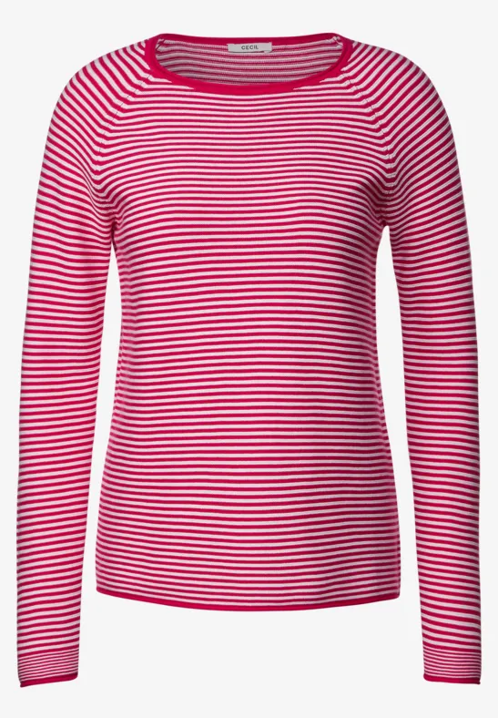 Trui met structuurstrepen radiant pink