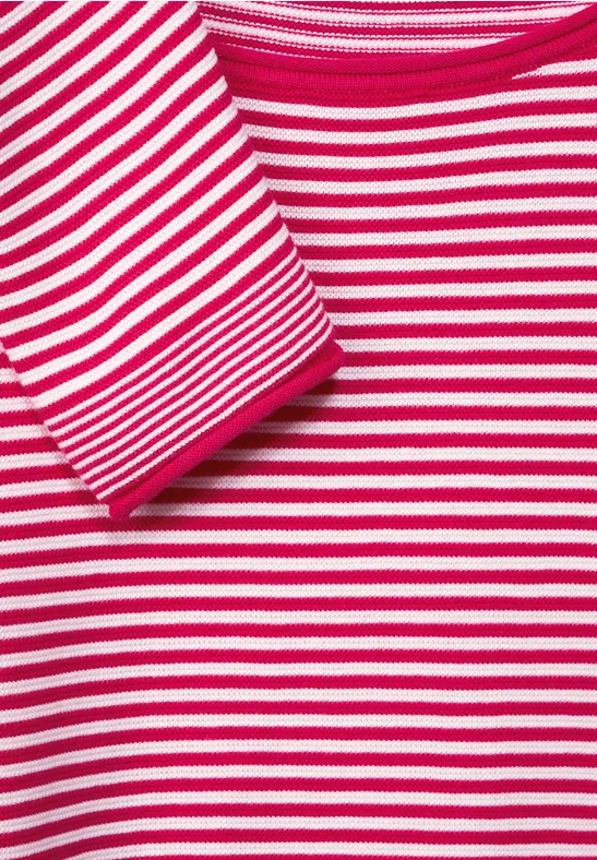 Trui met structuurstrepen radiant pink