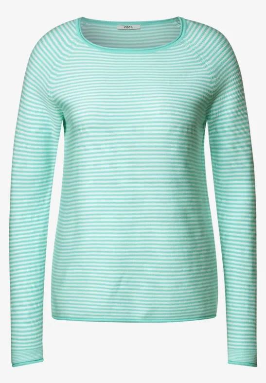 Trui met structuurstrepen cool mint green