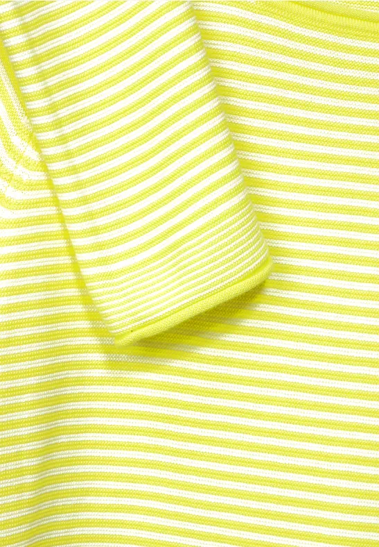 Trui met structuurstrepen limelight yellow