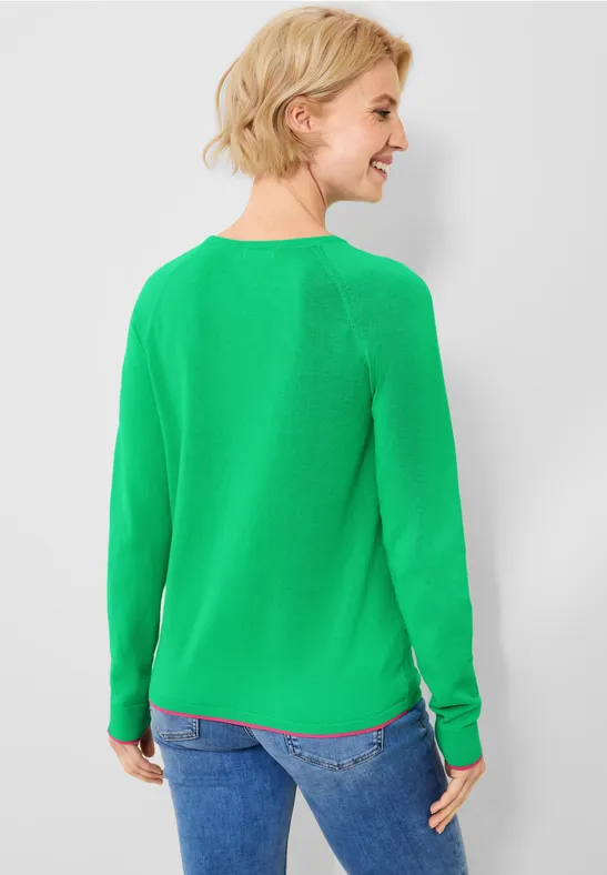 Pull-over avec mélange de structures smash green
