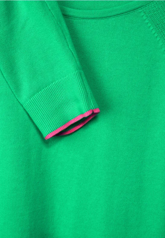 Pull-over avec mélange de structures smash green