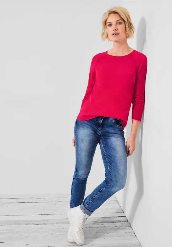 Pull-over avec mélange de structures fresh pink