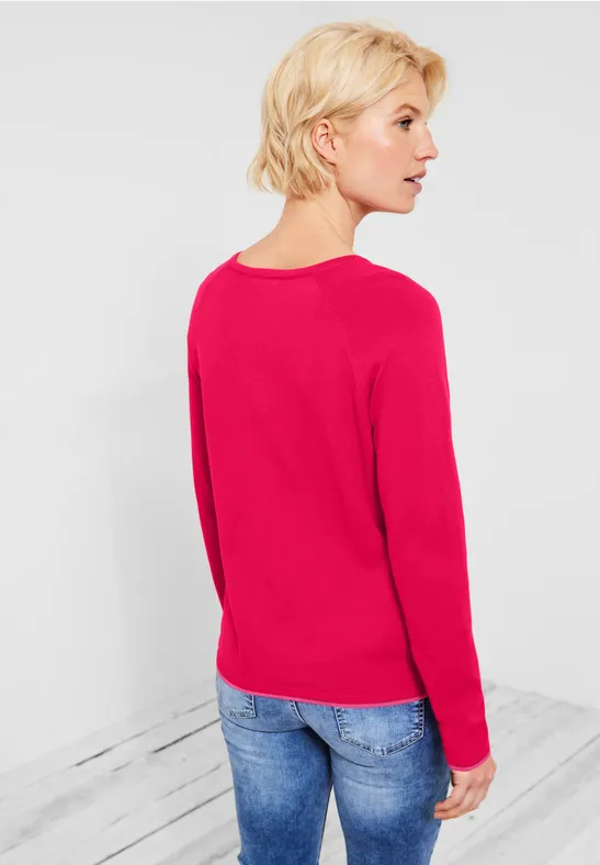 Pull-over avec mélange de structures fresh pink