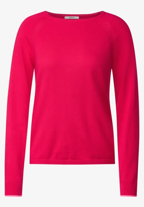 Pull-over avec mélange de structures fresh pink