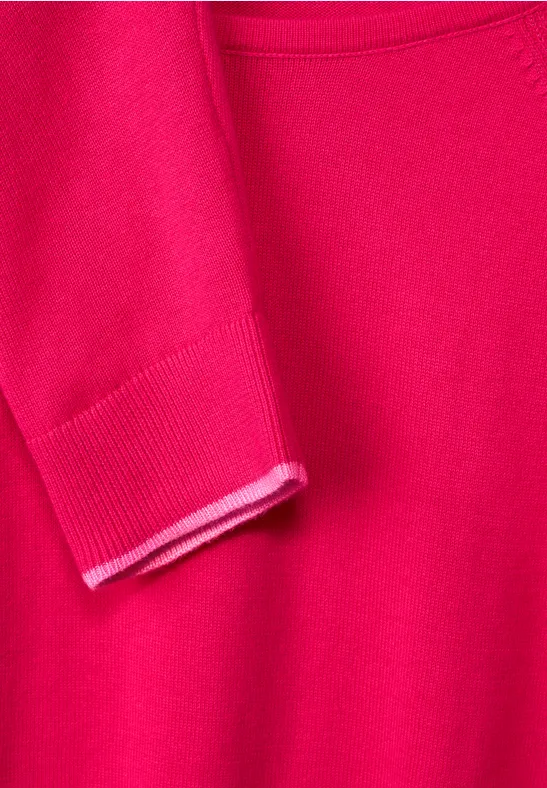 Pull-over avec mélange de structures fresh pink