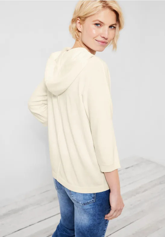 Pull-over à capuche raw sand beige