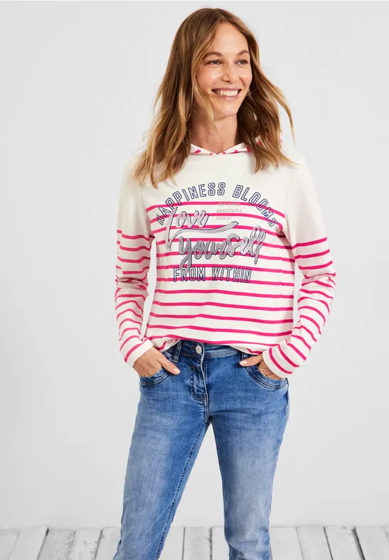 Sweatshirt met gestreept patroon fresh pink