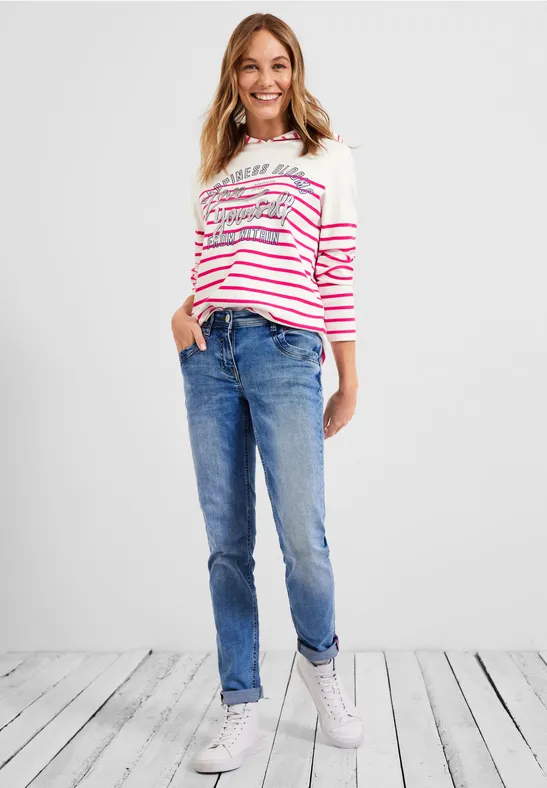 Sweatshirt met gestreept patroon fresh pink