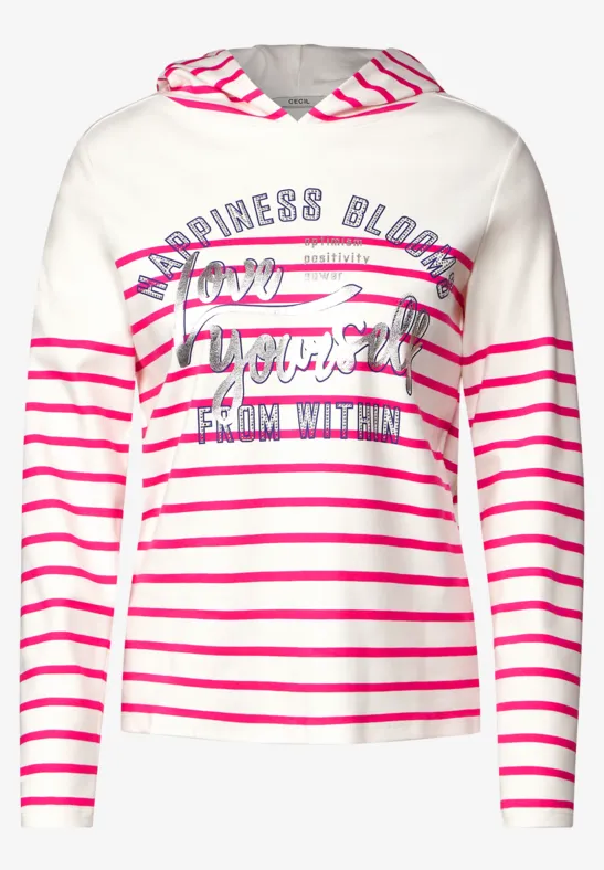 Sweatshirt met gestreept patroon fresh pink