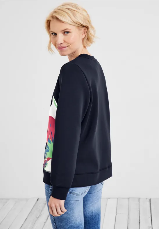 Sweat-shirt Scuba avec imprimé deep blue