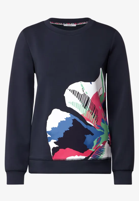 Sweat-shirt Scuba avec imprimé deep blue
