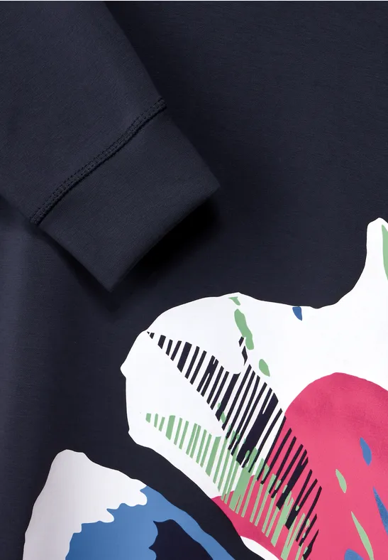 Sweat-shirt Scuba avec imprimé deep blue