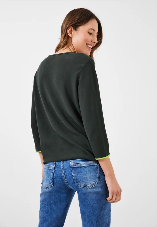 Pullover mit V-Ausschnitt easy khaki