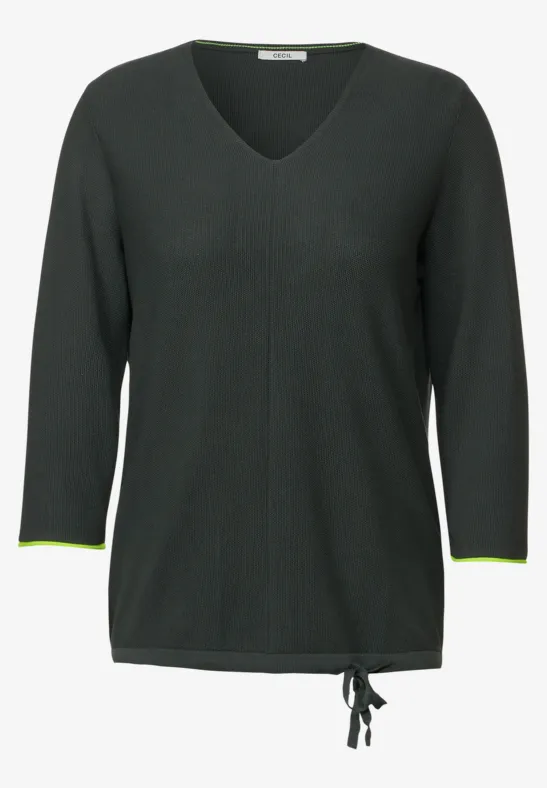 Pullover mit V-Ausschnitt easy khaki