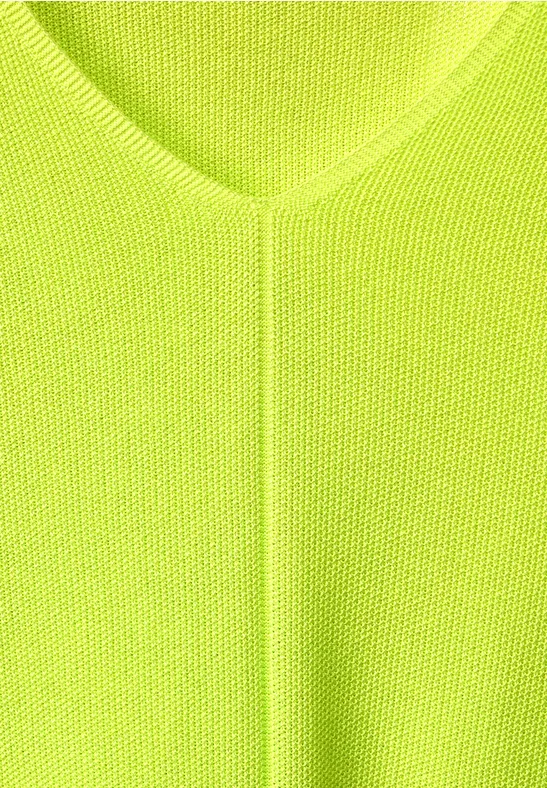 Trui met V-hals limelight yellow