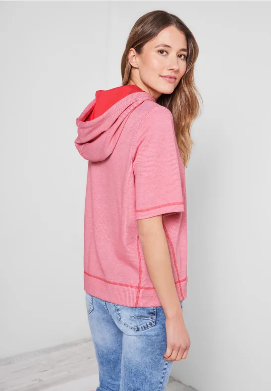 Sweatshirt met halflange mouwen strawberry red